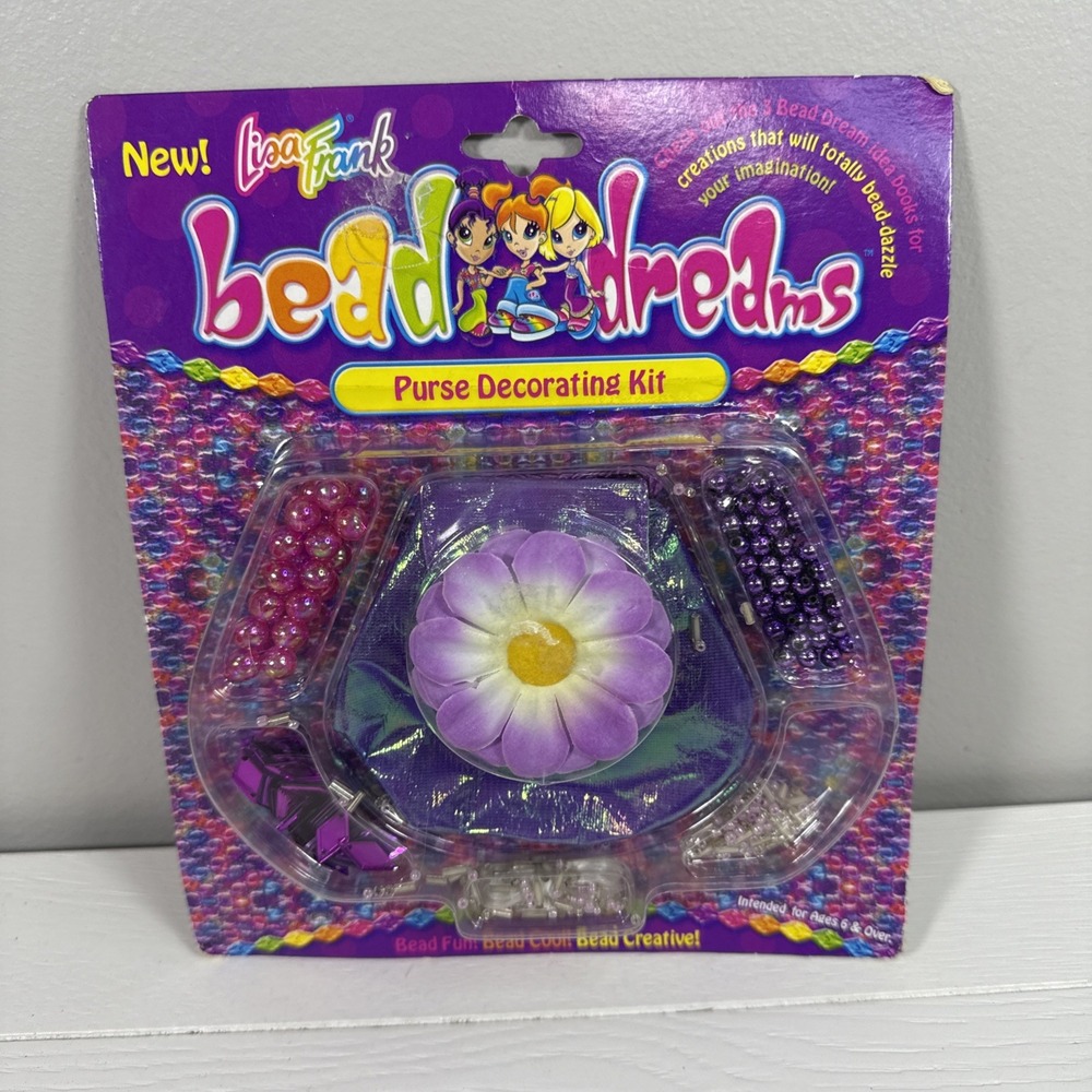 Lisa Frank Bead Dreams Purse Kit Y2K Craft DIY Beads Sealed RARE Vintage
